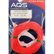 BRAID AQS FOR ASSIST HOOK RED 10MT