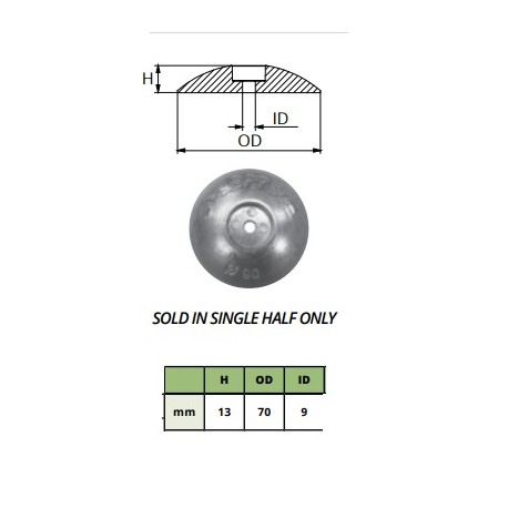 ANODE RONDE UNIQUE MM70